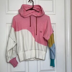One432 Colorblock Women's handmade Hoodie with detachable sleeves